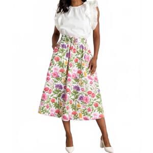NEW PROSPERINA thena belted midi skirt in secret garden